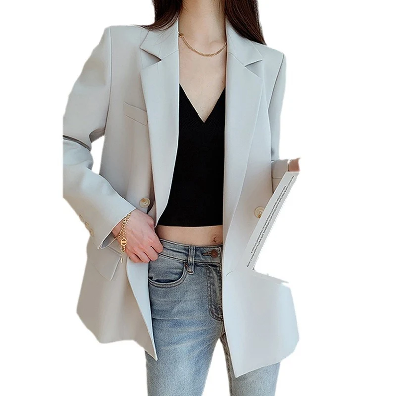 Damen Elegante Oversized Blazerjacke Nord Taschen