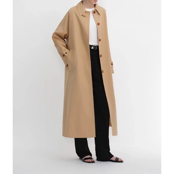 Damen Elegante lange Trenchcoat Nord Taschen