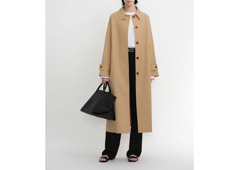 Damen Elegante lange Trenchcoat Nord Taschen