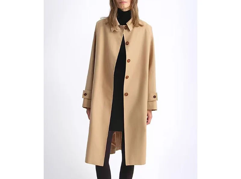 Damen Elegante lange Trenchcoat Nord Taschen