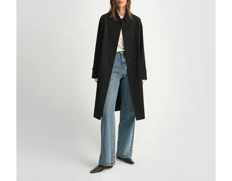 Damen Elegante lange Trenchcoat Nord Taschen