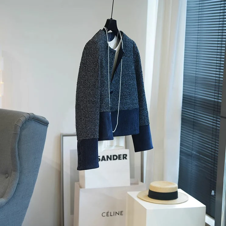 Damen Elegante Kurzjacke mit strukturiertem Gewebe Nord Taschen