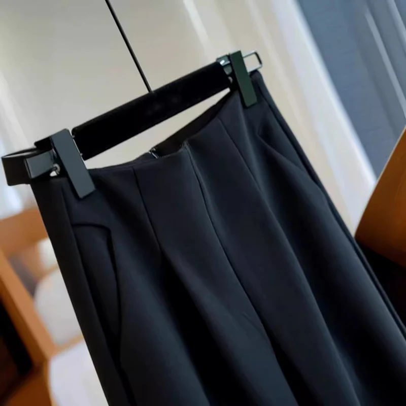 Damen Elegante Hoch taillierte Stoffhose Nord Taschen