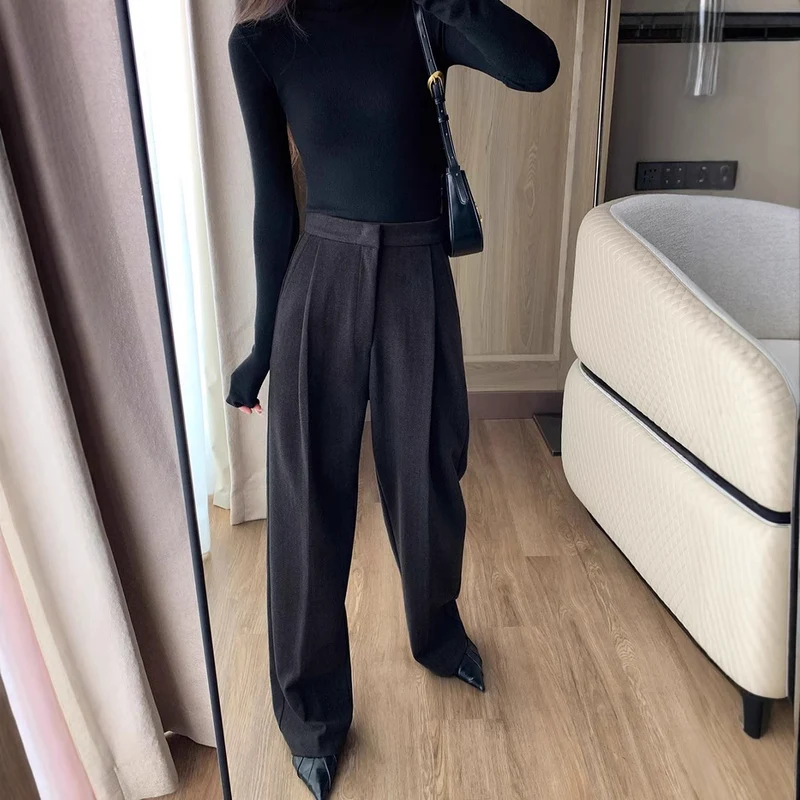 Damen Elegante Hoch taillierte Hose Nord Taschen