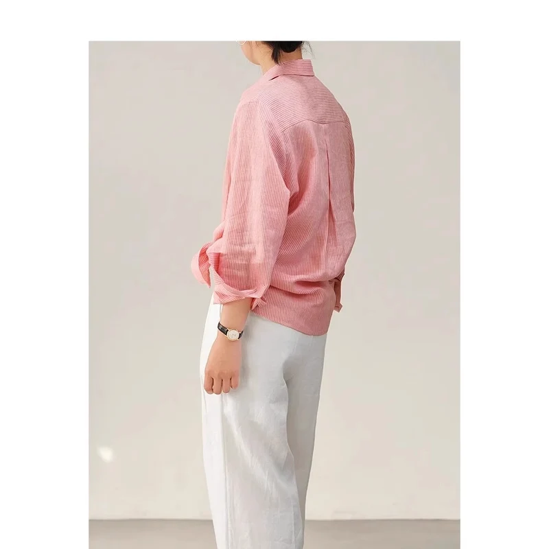Damen Elegante gestreifte Bluse Nord Taschen
