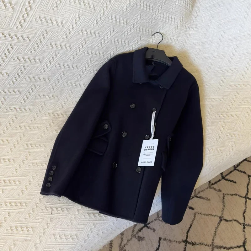 Damen Elegante doppeltbreasted Jacke Nord Taschen