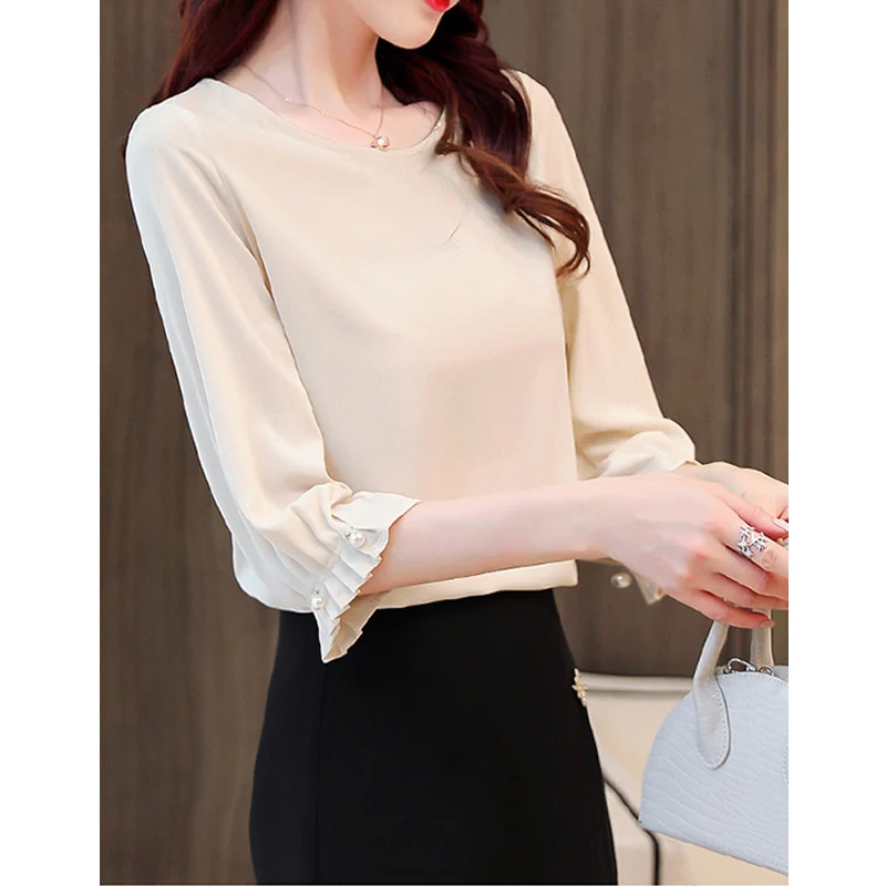 Damen Elegante Bluse mit Puffärmeln Nord Taschen