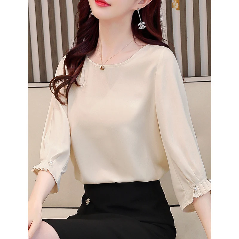 Damen Elegante Bluse mit Puffärmeln Nord Taschen