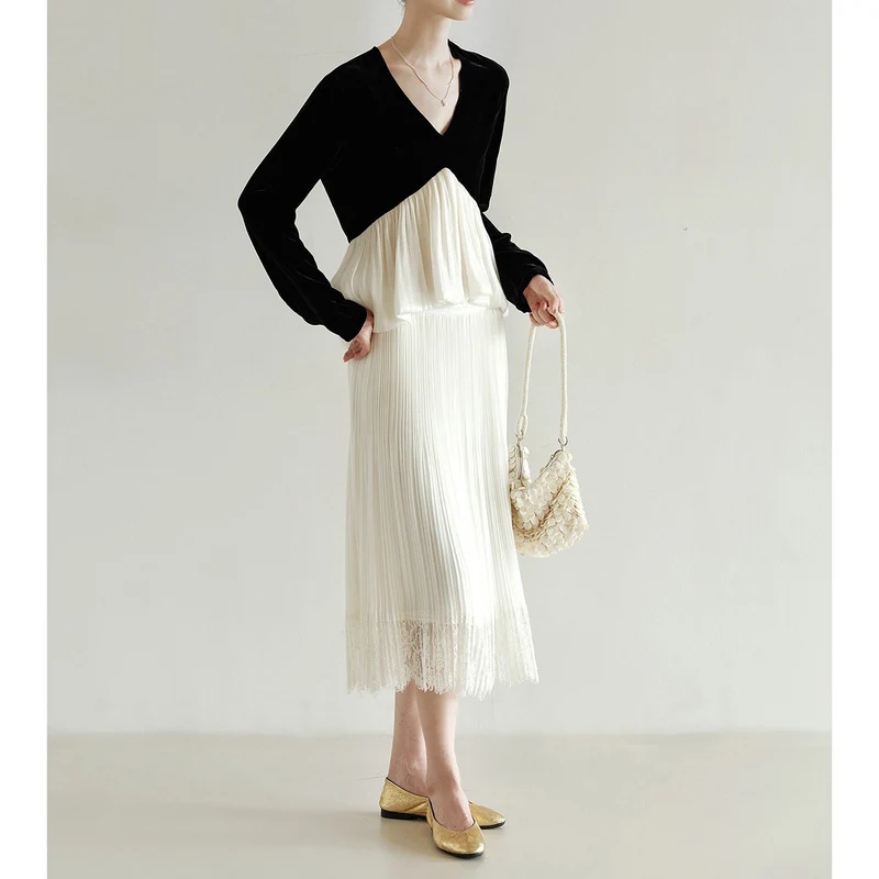 Damen Elegante Bluse mit Drapierung Nord Taschen