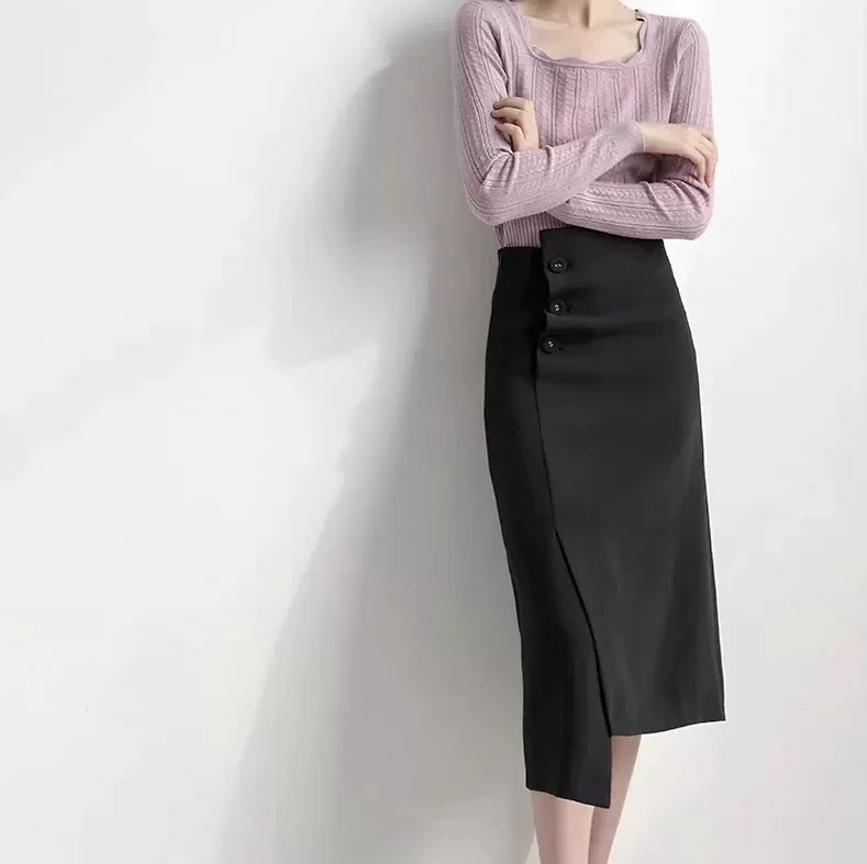 Damen Elegante Bleistiftrock mit asymmetrischem Schnitt Nord Taschen