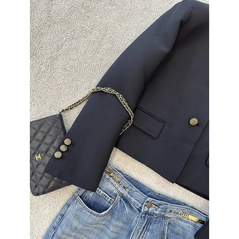 Damen Elegante Blazerjacke mit hohem Kragen Nord Taschen