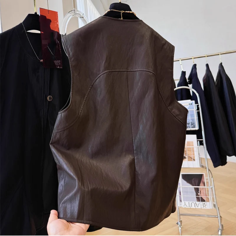 Damen Edle Lederweste Nord Taschen