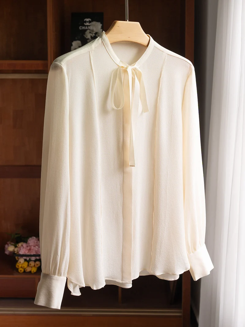 Damen Edle Bluse mit Schleifen-Detail Nord Taschen