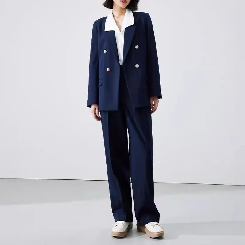 Damen Doppelreiher Blazer mit glänzenden Knöpfen Nord Taschen