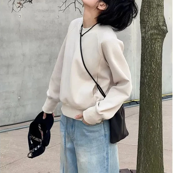Damen Bequemer Sweatshirt mit raglan Ärmel Nord Taschen