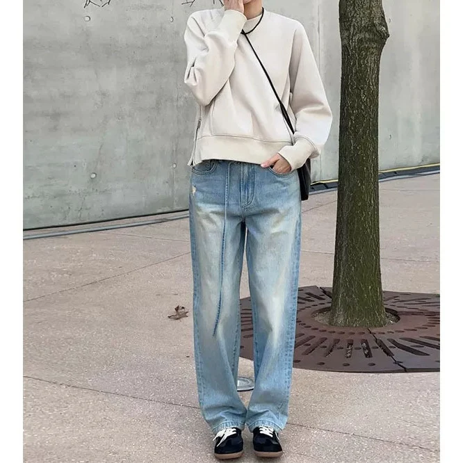 Damen Bequemer Sweatshirt mit raglan Ärmel Nord Taschen