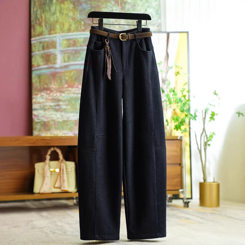 Damen Bequeme und modische Hose mit Gürtel Nord Taschen