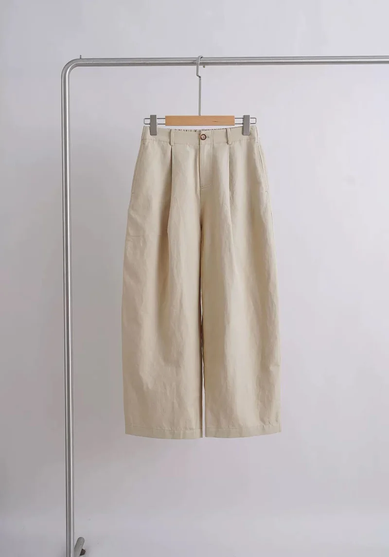 Damen Bequeme und lässige weit geschnittene Stoffhose Nord Taschen