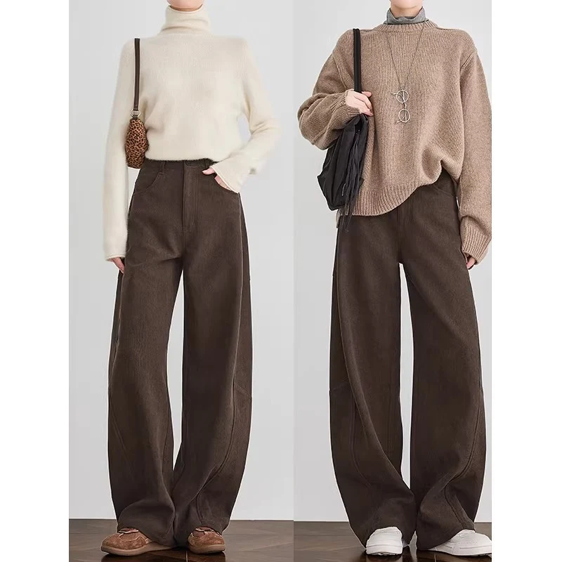 Damen Bequeme und elegante weite Cordhose Nord Taschen