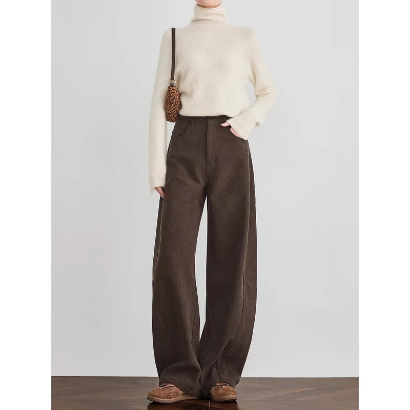 Damen Bequeme und elegante weite Cordhose Nord Taschen