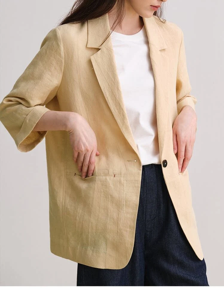 Damen Bequeme und elegante Leinenhose Nord Taschen
