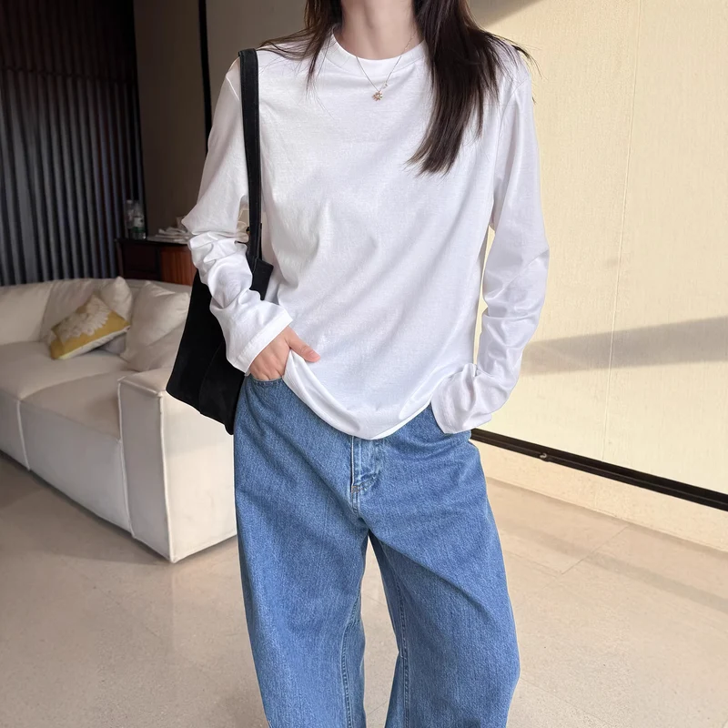 Damen Bequeme Langarmshirt mit schlichten Details Nord Taschen