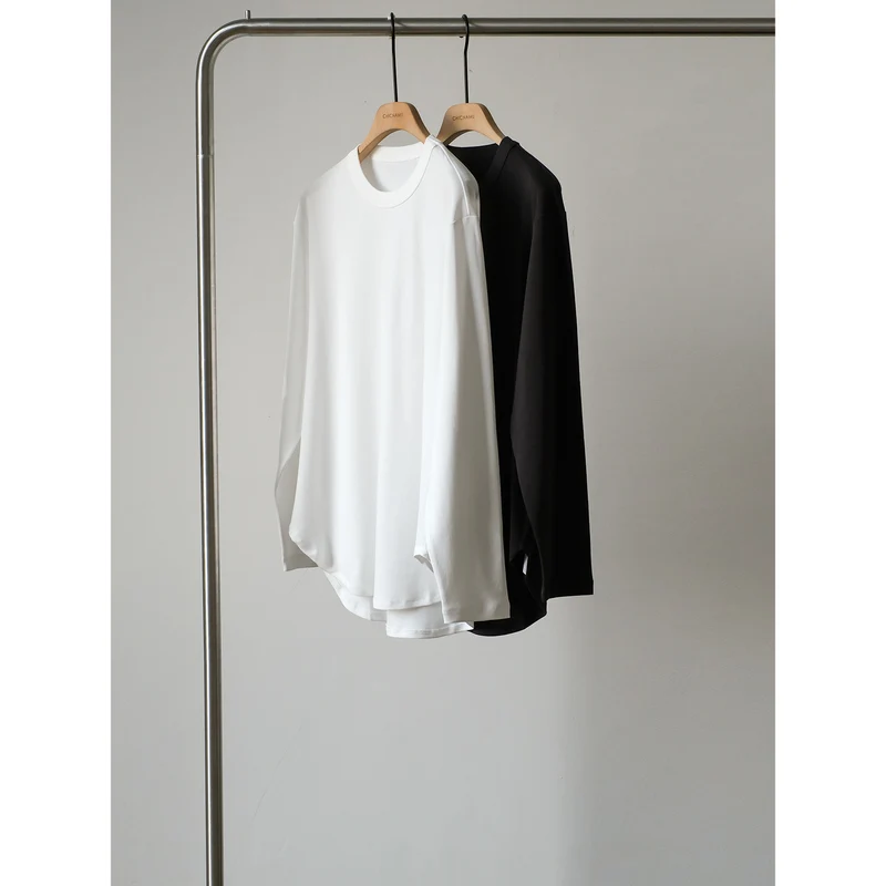 Damen Bequeme Langarm-T-Shirt Nord Taschen