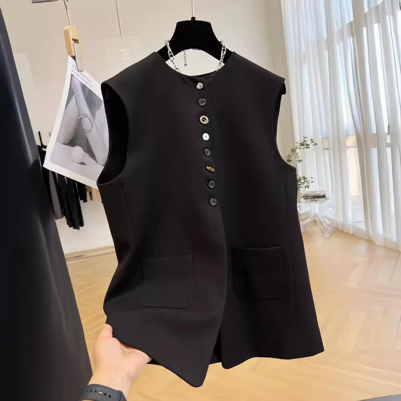 Damen ärmellose Blazer-Weste Nord Taschen