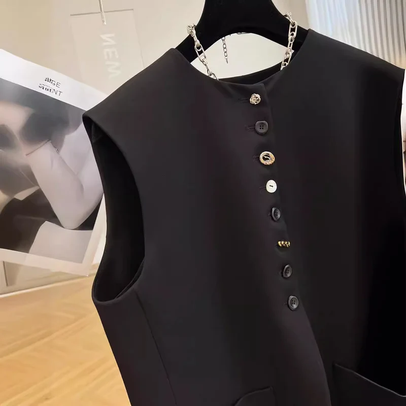 Damen ärmellose Blazer-Weste Nord Taschen