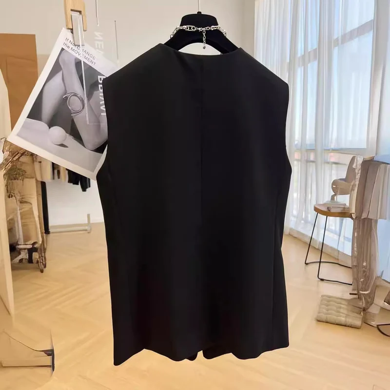 Damen ärmellose Blazer-Weste Nord Taschen
