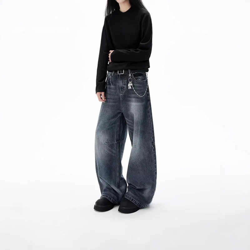 Unisex Trendige Weitgeschnittene Jeans Nord Taschen