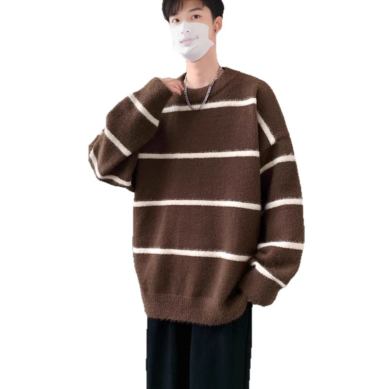 Unisex Oversized Strickpullover mit gestreiftem Design Nord Taschen