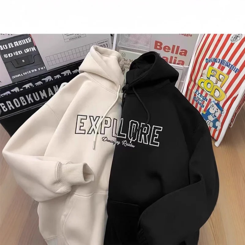 Unisex Oversized Kapuzenpullover mit Schriftzug Nord Taschen
