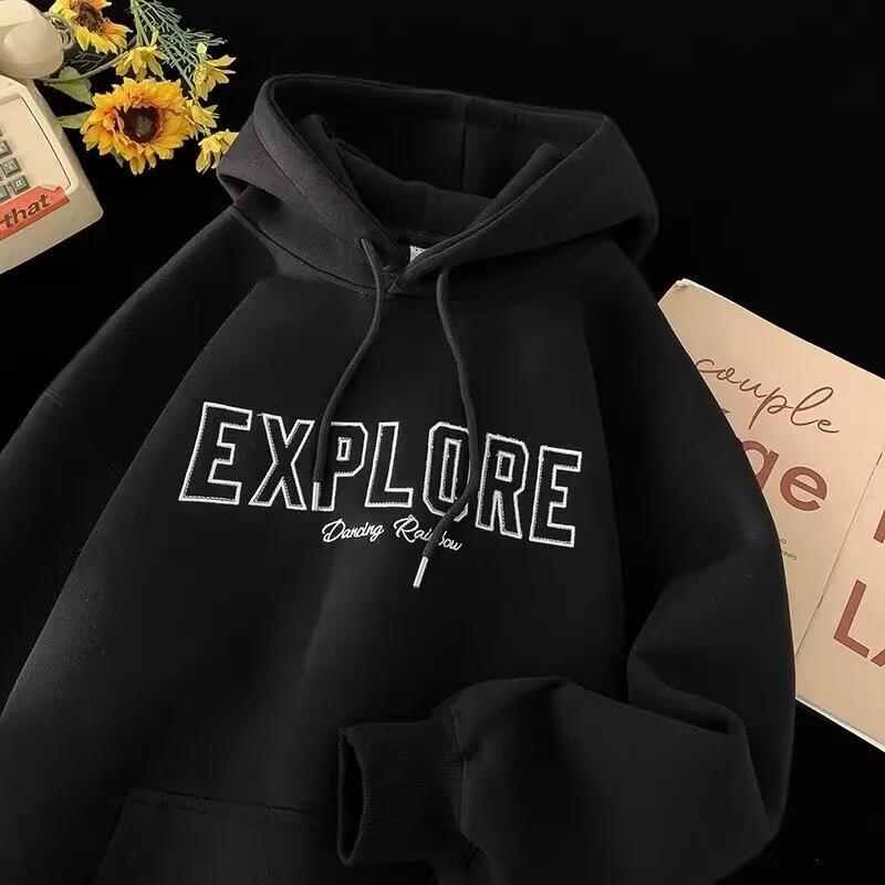 Unisex Oversized Kapuzenpullover mit Schriftzug Nord Taschen