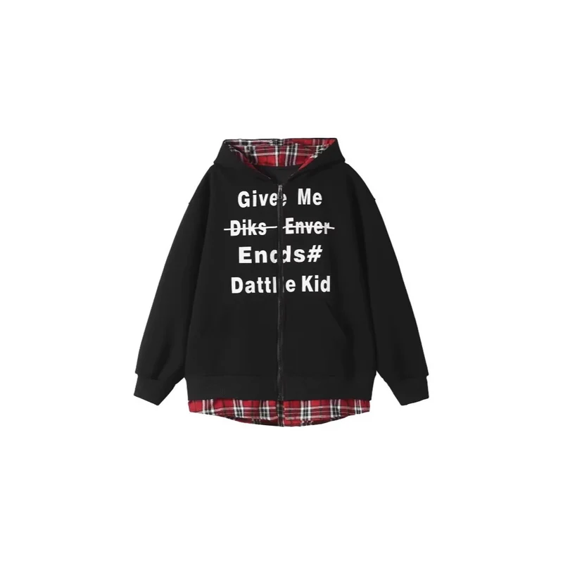 Unisex Modischer Kapuzenpullover mit kariertem Innenfutter Nord Taschen