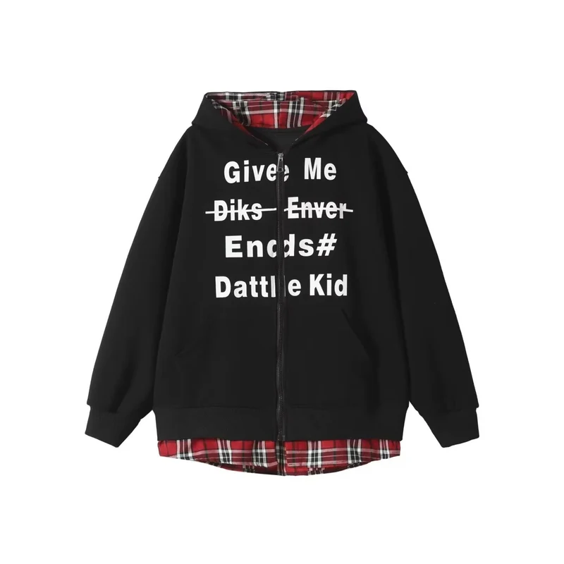 Unisex Modischer Kapuzenpullover mit kariertem Innenfutter Nord Taschen
