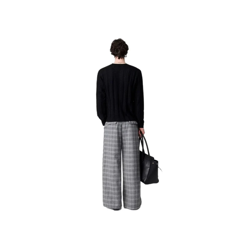 Herren Weitgeschnittene Karottenhose mit Karo-Muster Nord Taschen