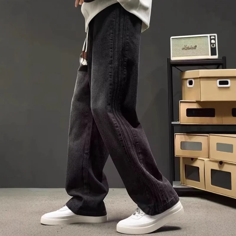 Herren Weit geschnittene Jeans mit seitlichen Nähten Nord Taschen