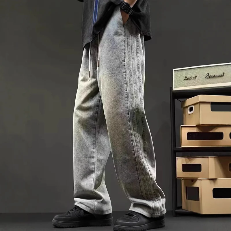 Herren Weit geschnittene Jeans mit seitlichen Nähten Nord Taschen