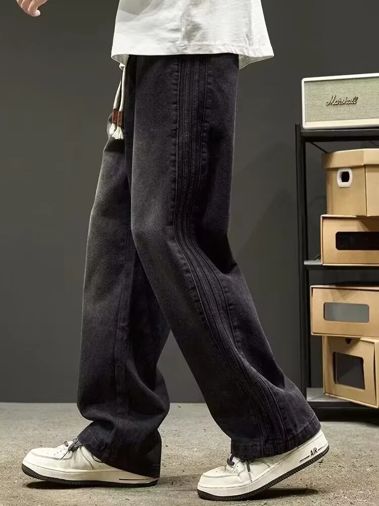 Herren Weit geschnittene Jeans mit seitlichen Nähten Nord Taschen