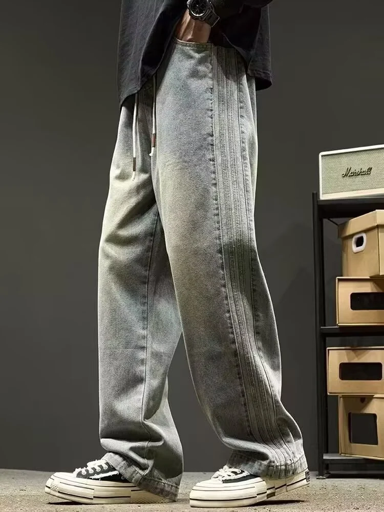 Herren Weit geschnittene Jeans mit seitlichen Nähten Nord Taschen