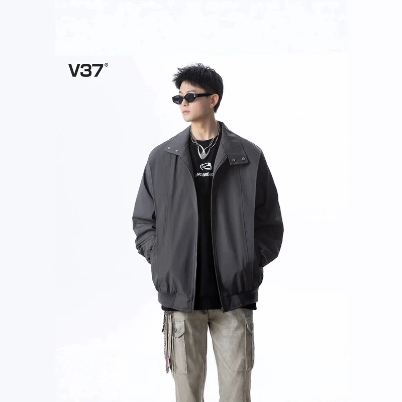 Herren Urbane Utility-Jacke mit hohem Kragen Nord Taschen