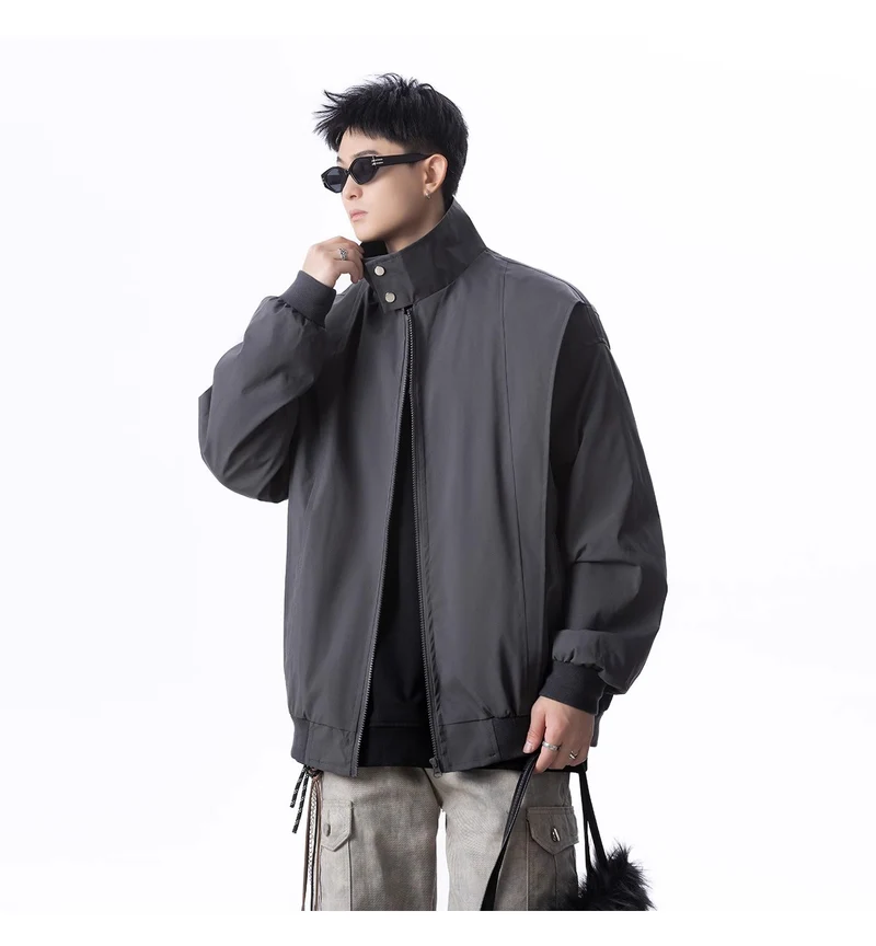 Herren Urbane Utility-Jacke mit hohem Kragen Nord Taschen