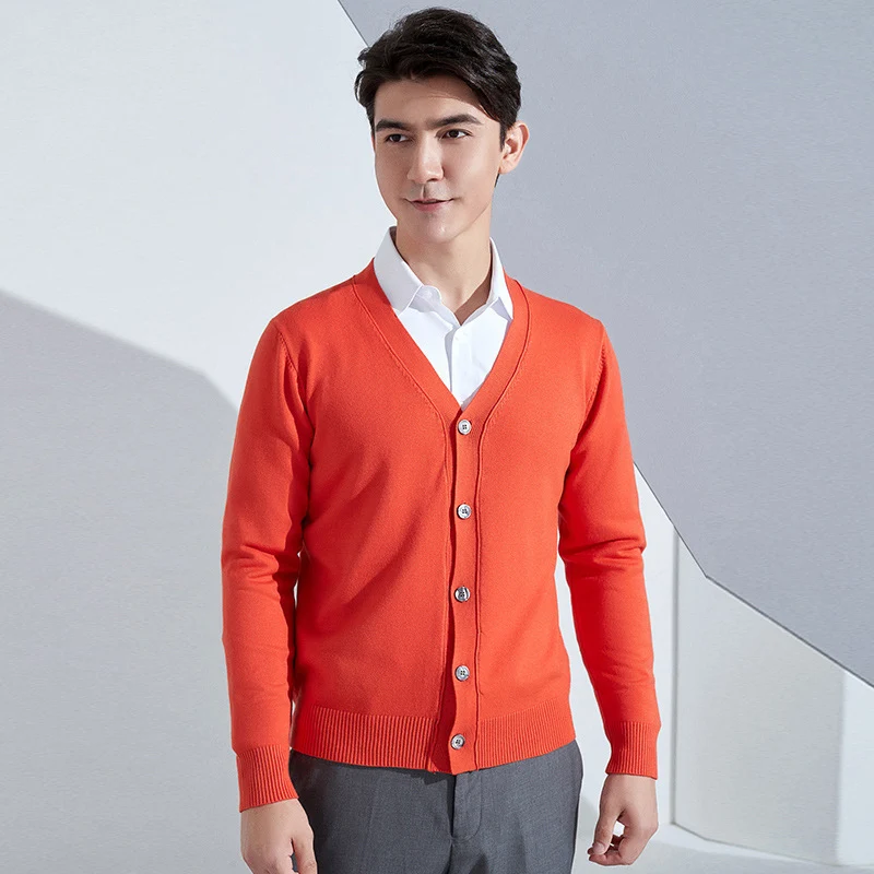 Herren Leichter Feinstrick-Cardigan mit V‑Ausschnitt und Business‑Silhouette Nord Taschen