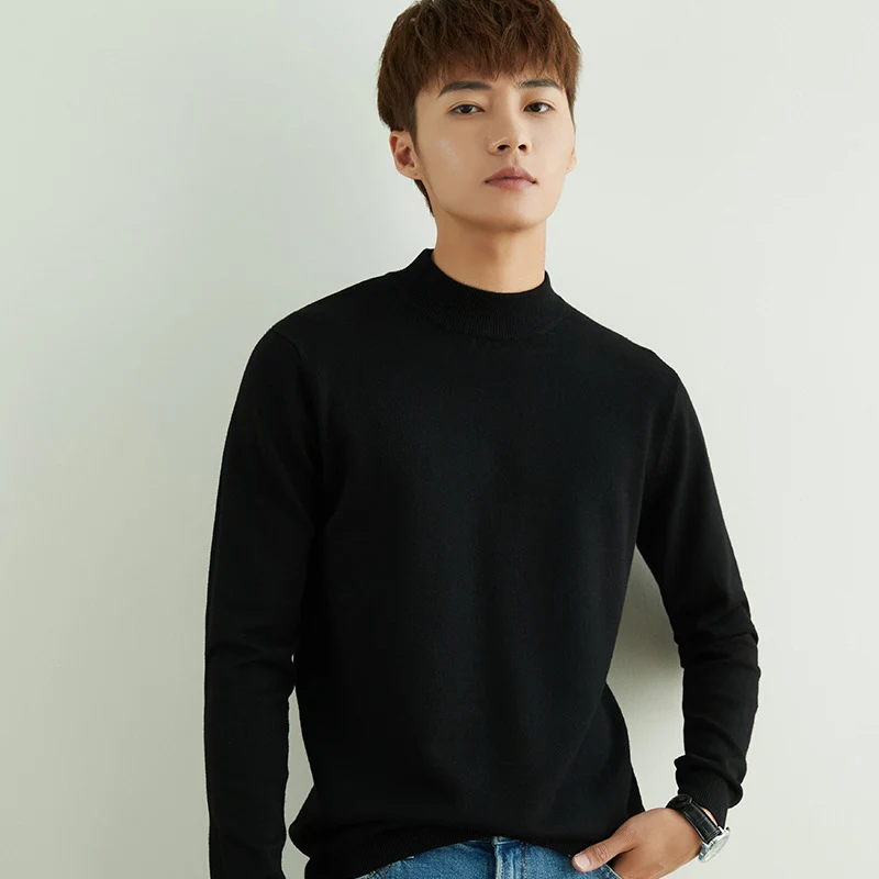 Herren Halbhoher Rollkragenpullover aus Feinstrick mit schmaler Passform Nord Taschen