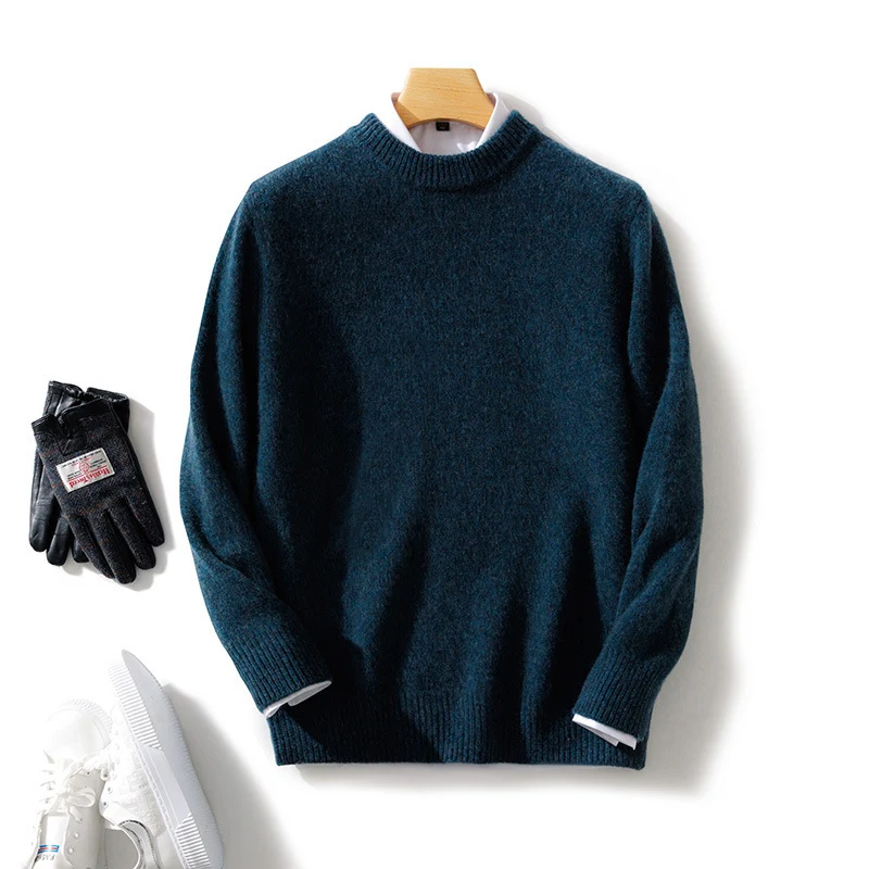 Herren Feiner Stehkragenpullover aus Kaschmir‑Blend mit gerippten Abschlüssen und schlanker Silhouette Nord Taschen