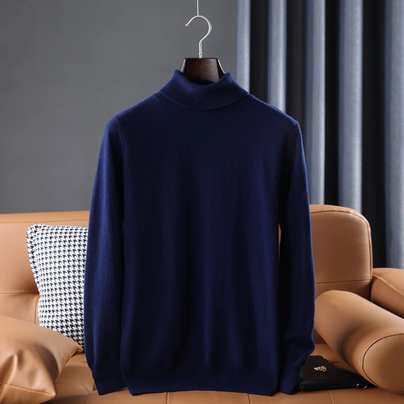 Herren Feiner Rollkragenpullover in schlanker Minimal‑Silhouette aus Woll‑Kaschmir‑Mix Nord Taschen
