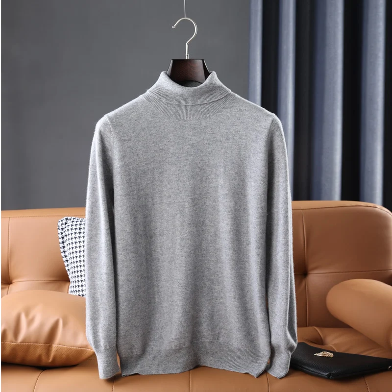 Herren Feiner Rollkragenpullover in schlanker Minimal‑Silhouette aus Woll‑Kaschmir‑Mix Nord Taschen