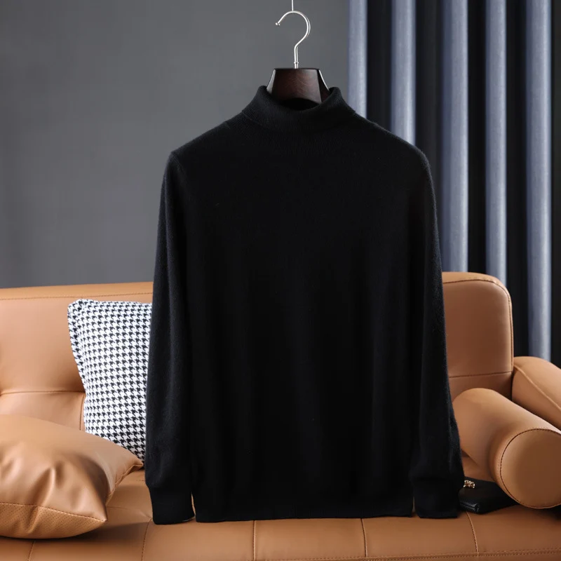 Herren Feiner Rollkragenpullover in schlanker Minimal‑Silhouette aus Woll‑Kaschmir‑Mix Nord Taschen