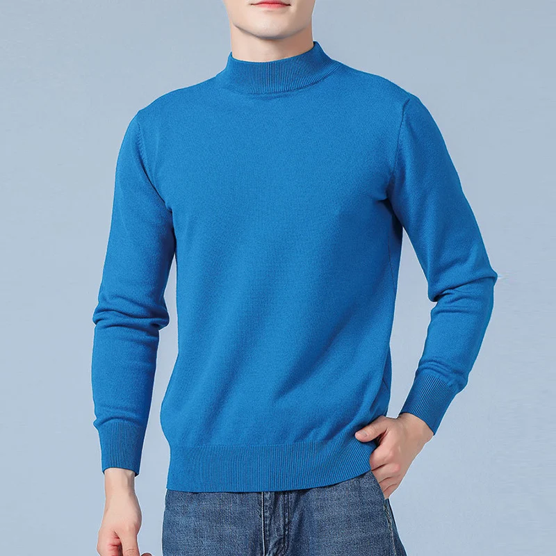 Herren Feiner Mockneck-Pullover aus hochwertigem Feinstrick mit gerippten Abschlüssen Nord Taschen